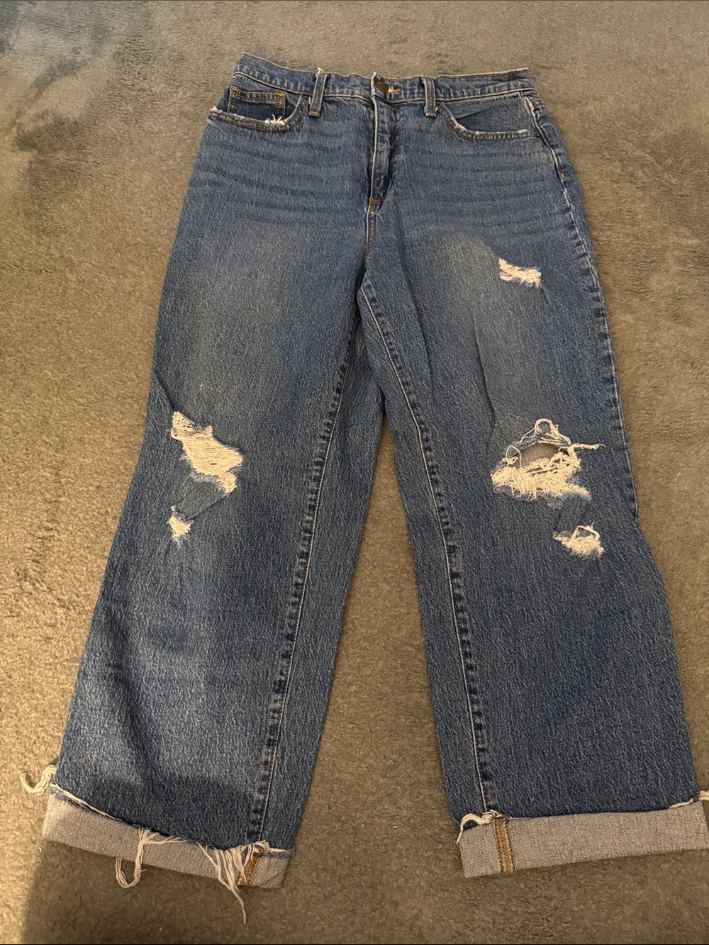 Universal Thread Distressed Straight-Leg Jeans - Blue